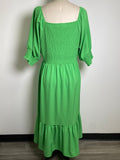 Michelle McDowell Green Smocked Dress, L