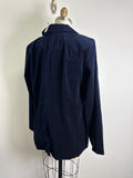 New Retail $139 Talbots Blue Velveteen Blazer Jacket, 8