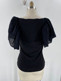 Maeve Black Anthropologie Fitted Top, M