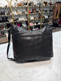 New Margot Black Leather Crossbody Bag, 12"x9"