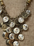 New Chico's Gold Logan Crystal Necklace, 16"-18"