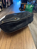 Black Leather Shoulder Bag, 15"x10"
