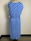 New Robbie Bee Blue Polka Dot Dress, XL