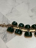 Vintage Green Onyx Art Deco Bracelet, 7"-9"