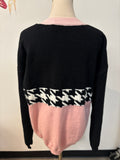 New Black Sweater with Pink Trim, XXL