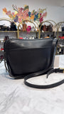 Vintage Coach Black Leather Style 0061-340 Crossbody Bag, 11"x8"
