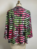 Multiples Black/Green/Pink Jacket, L Petite
