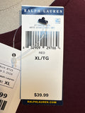 New Polo Ralph Lauren Burgundy Tee, XL