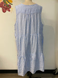 New Talbots Blue Stripe Dress, 3X
