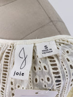 Joie White/Ivory Eyelet Top, S