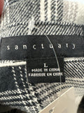 Sanctuary Black Plaid Jacket Top, L