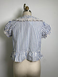 American Eagle Blue Stripe Tie Front Top, M