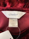 CJ Banks Red Velvet Top, 1X