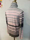 Joseph A Pink/Gray Turtleneck Sweater, M Petite