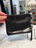 Latico Black Leather Wristlet, 7.5"x6"