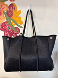 Taylor Gray Black Neoprene Tote Bag, 15"x11"