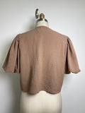 Altar'd State Brown Tie Front Top, L