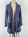 APT Designs Blue Reversible Cardigan, S/M
