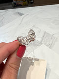 Sterling Silver CZ Bow Ring, 11