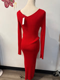 H&M Red Rib Knit Dress, L