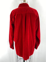 Lauren Ralph Lauren Red Corduroy Zip Front Jacket, L
