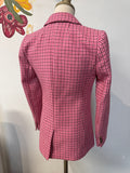 J. Crew Pink Houndstooth Blazer Jacket, 0