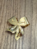 Gold Bow Brooch, 3"x2.5"