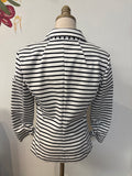 Christian Siriano 3/4 Sleeve White/Black Stripe Blazer Jacket, S
