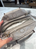 New Hobo Gray Leather Sheila Drop Handle Satchel, 10"x7.5"