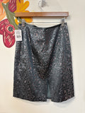Alex Max Gray Sequin Skirt, 4 Petite
