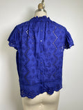 Jennifer & Grace Blue Eyelet Top, XL