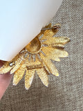 Vintage M. Jent Gold/Enamel Brooch, 2"