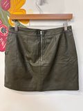Jun & Ivy Green Faux Leather Skirt, M