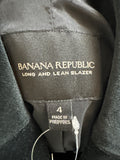 Banana Republic Black Long and Lean Velveteen Blazer Jacket, 4