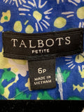 Talbots Green/Blue Dress, 6 Petite