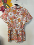 Skies Are Blue Pink Denim Romper, S