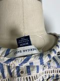 American Eagle Blue Stripe Tie Front Top, M