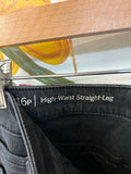 Talbots Black High Waist Straight Leg Jeans, 16 Petite