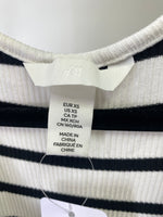 H&M White/Black Stripe Dress, XS