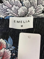 Emelia Black Floral Top, M