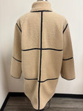 Topshop Tan with Black Faux Leather Trim Jacket, 8