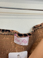 Pink Lily Animal Print Strapless Dress, XL