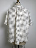 Rose + Olive White/Black Polka Dot Top, 1X