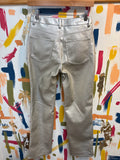H&M 30" Inseam Metallic Faux Leather Jeans, 4