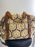 Fossil Brown Print Tote Bag, 18"x12"