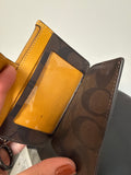 Coach Brown Signature Wallet, 4.5"x3"