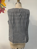 Talbots Black Gingham Top, 12