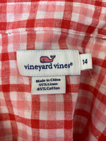 Vineyard Vines Pink Gingham Top, 14