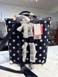 New Kate Spade Blue The Little Bett Polka Dot Convertible Backpack, 13"x11"