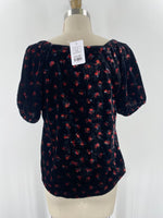 Loft Black Velvet Top, M Petite